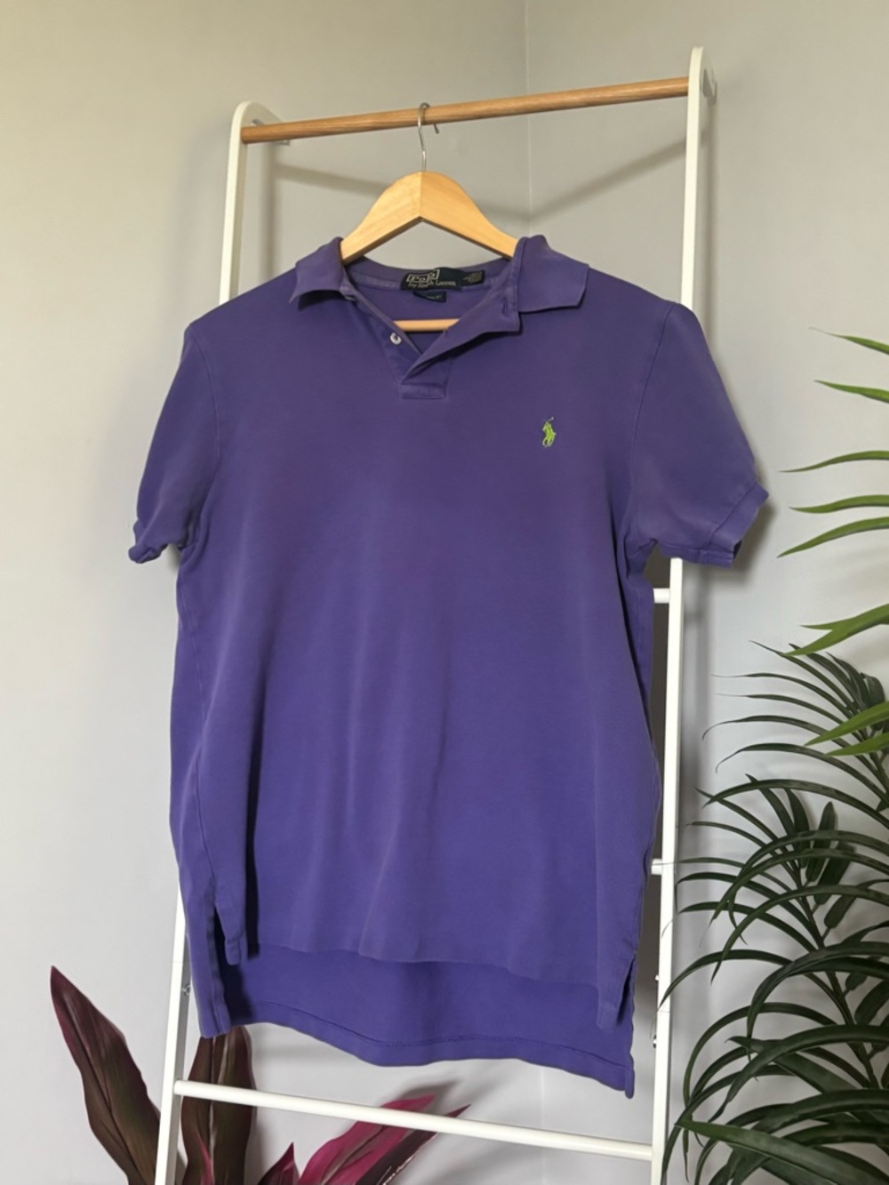 Ralph Lauren Purple Polo with Green Pony Embroidery